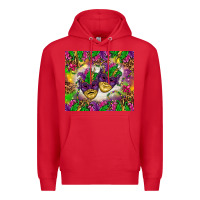 Red Mardi Gras masks tumbler Premium Hoodie - HowdyJamesFarm