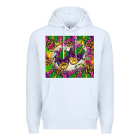 White Mardi Gras masks tumbler Premium Hoodie - HowdyJamesFarm