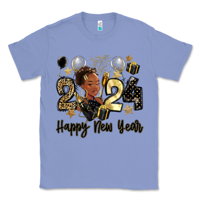 2024 Happy New Year Black Woman Classic Tee by MaliasSmallBusiness | Teevron