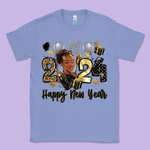 2024 Happy New Year Black Woman Classic Tee Designed By Maliassmallbusiness