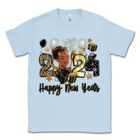 Dusty Blue 2024 happy new year black woman Classic Tee - MaliasSmallBusiness