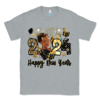 Heather Grey 2024 happy new year black woman Classic Tee - MaliasSmallBusiness