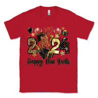 Red 2024 happy new year black woman Classic Tee - MaliasSmallBusiness