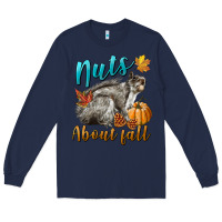 Navy Nuts About Fall Squirrel Long Sleeve Tee - LillyAllenDesigns