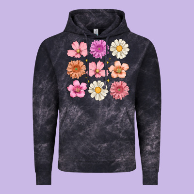 Flowers Vintage Hoodie Designed By Maliassmallbusiness