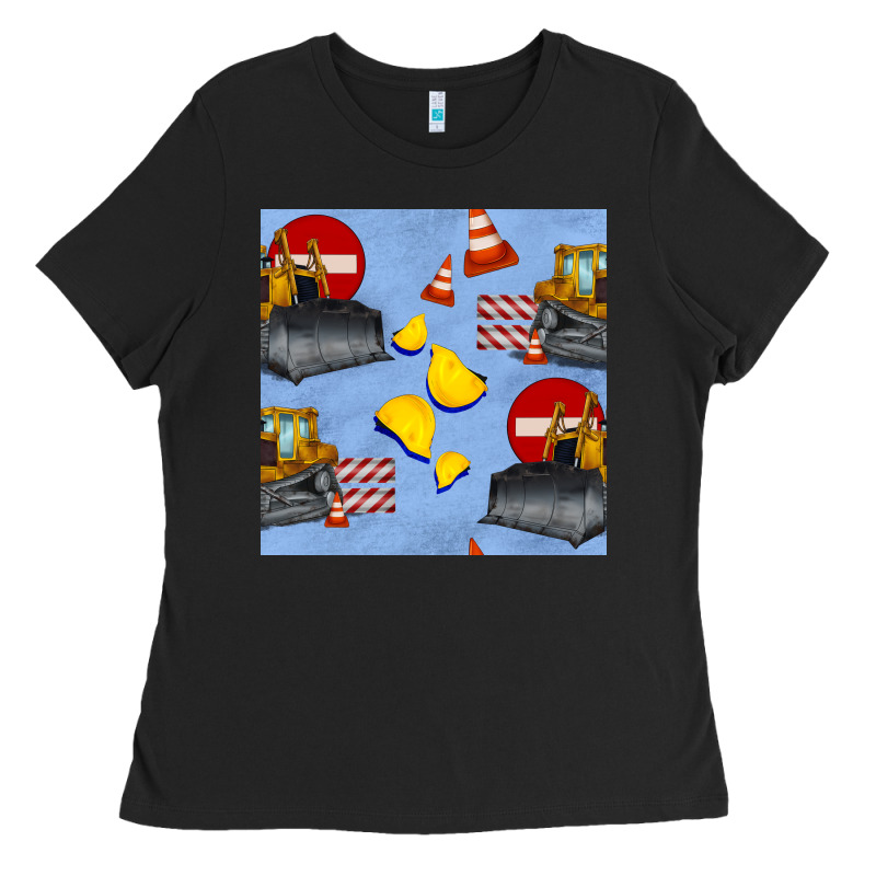 Bulldozer Seamles Pattern Ladies Tee by BundleAndBundleShop | Teevron