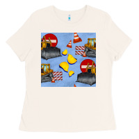 Bone bulldozer seamles pattern Ladies Tee - BundleAndBundleShop
