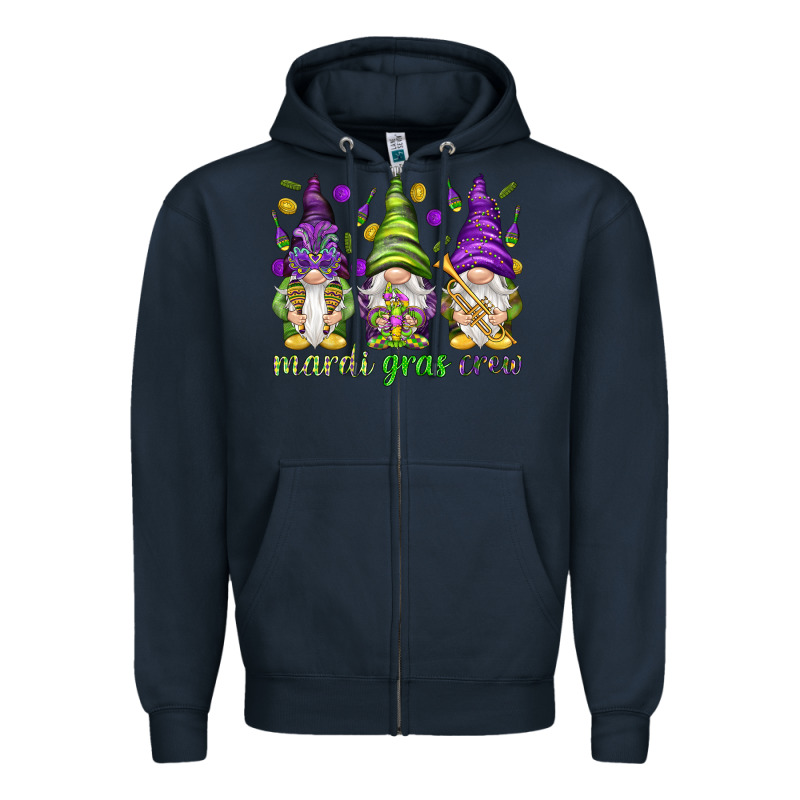 Mardi Gras Crew With Gnomies Zipper Hoodie by HowdyJamesFarm | Teevron