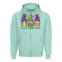 Seafoam Mardi Gras crew with gnomies Zipper Hoodie - HowdyJamesFarm