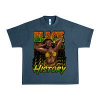 Midnight Navy black history afro woman Urban Heavy Tee - NancyCooperArtShop