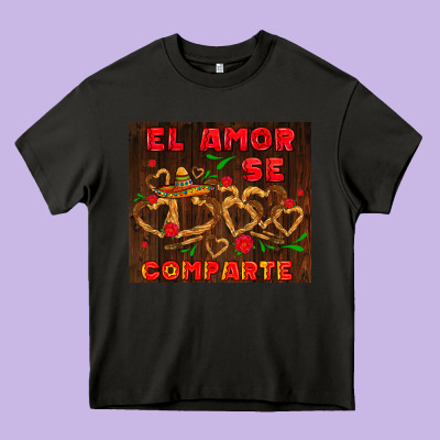 El Amor Se Comparte With Churros Heavy Core Tee Designed By Adodesignshop