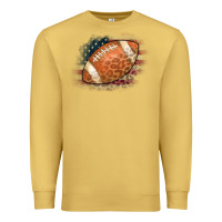 Antique Gold American Flag Football Leopard Premium Sweatshirt - CowCowDesign