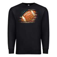 Black American Flag Football Leopard Premium Sweatshirt - CowCowDesign
