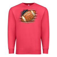 Cardinal American Flag Football Leopard Premium Sweatshirt - CowCowDesign