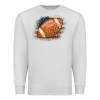 Dove Grey American Flag Football Leopard Premium Sweatshirt - CowCowDesign