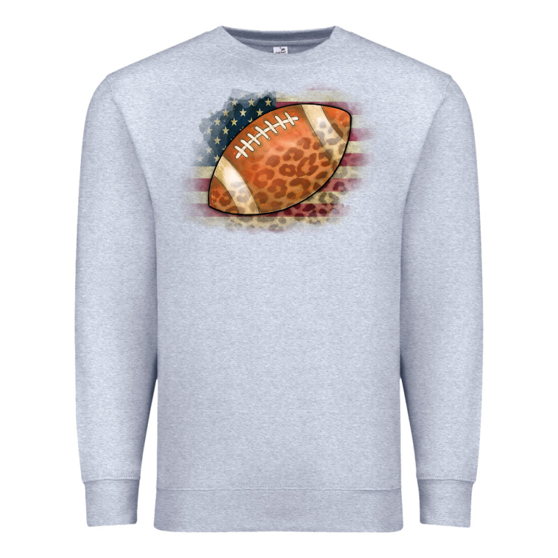 American Flag Football Leopard Premium Sweatshirt by CowCowDesign | Teevron