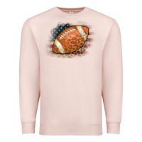 Pale Pink American Flag Football Leopard Premium Sweatshirt - CowCowDesign