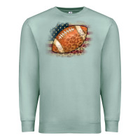Seafoam American Flag Football Leopard Premium Sweatshirt - CowCowDesign