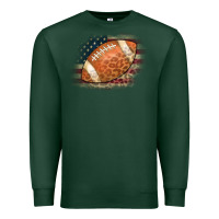 Sports Green American Flag Football Leopard Premium Sweatshirt - CowCowDesign