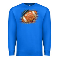 True Royal American Flag Football Leopard Premium Sweatshirt - CowCowDesign