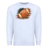 White American Flag Football Leopard Premium Sweatshirt - CowCowDesign