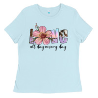 Baby Blue love all day every day Ladies Tee - Artiststas