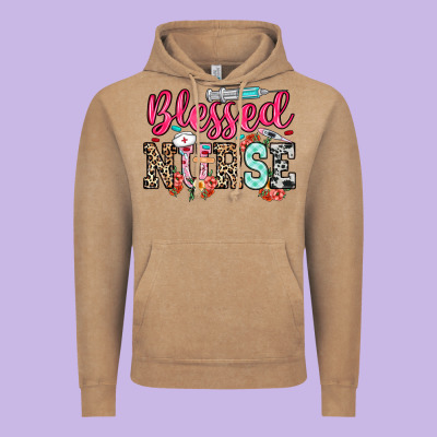 Blessed Nurse Vintage Hoodie Designed By Nancycooperartshop