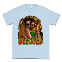 Dusty Blue black couple blessed Classic Tee - NancyCooperArtShop