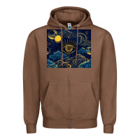 Chestnut evil eye moon Zipper Hoodie - TumblerDesignByShophia
