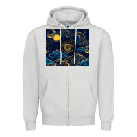Dove Grey evil eye moon Zipper Hoodie - TumblerDesignByShophia