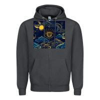 Smoke evil eye moon Zipper Hoodie - TumblerDesignByShophia