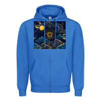 True Royal evil eye moon Zipper Hoodie - TumblerDesignByShophia