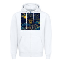 White evil eye moon Zipper Hoodie - TumblerDesignByShophia