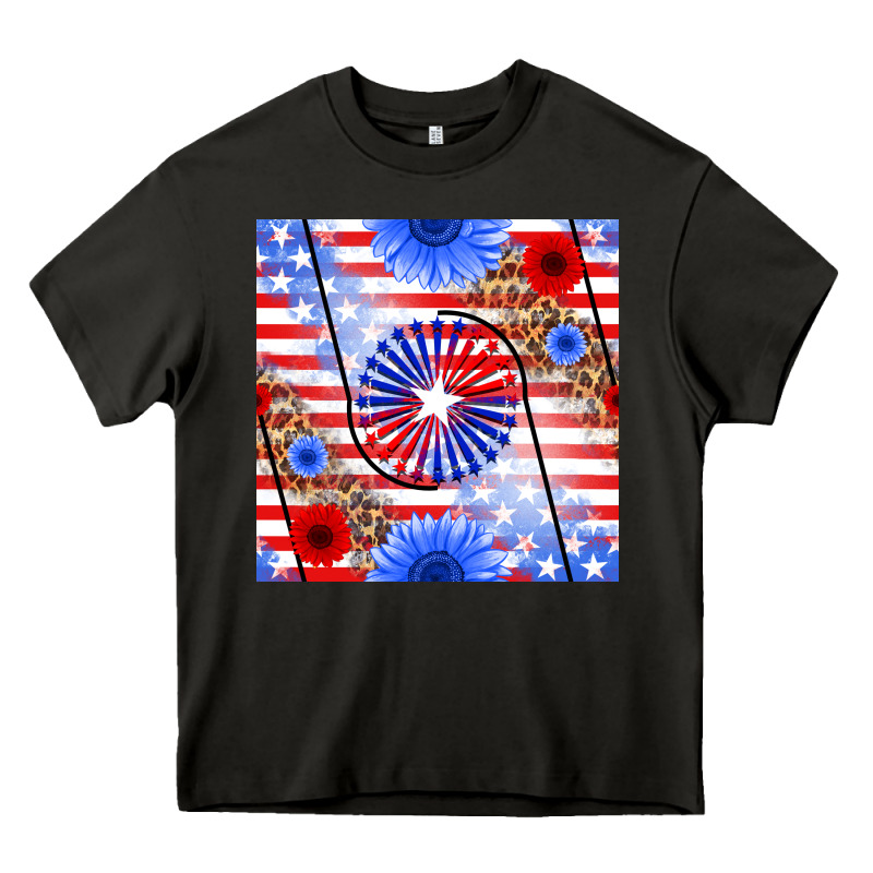 Patriotic Usa Flag And Sunflower Heavy Core Tee by BundleAndBundleShop | Teevron