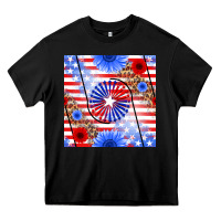 Black patriotic usa flag and sunflower Heavy Core Tee - BundleAndBundleShop