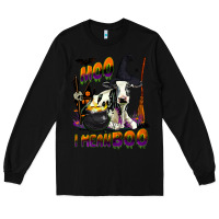 Black Moo I Mean Boo Holstein Cow Long Sleeve Tee - LillyAllenDesigns
