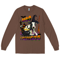 Chestnut Moo I Mean Boo Holstein Cow Long Sleeve Tee - LillyAllenDesigns