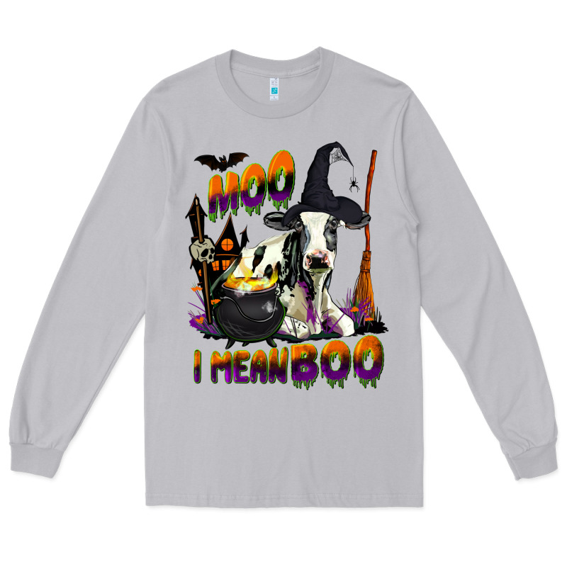 Moo I Mean Boo Holstein Cow Long Sleeve Tee by LillyAllenDesigns | Teevron