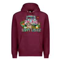 Burgundy Happy Easter Day Premium Hoodie - CowGirlArtShop