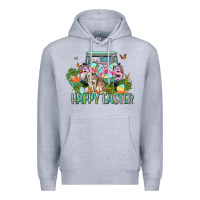 Heather Grey Happy Easter Day Premium Hoodie - CowGirlArtShop