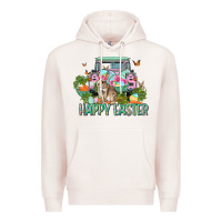 Pale Pink Happy Easter Day Premium Hoodie - CowGirlArtShop