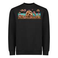 Black floral cockapoo Heavyweight Sweatshirt - Jasminsmagicworld