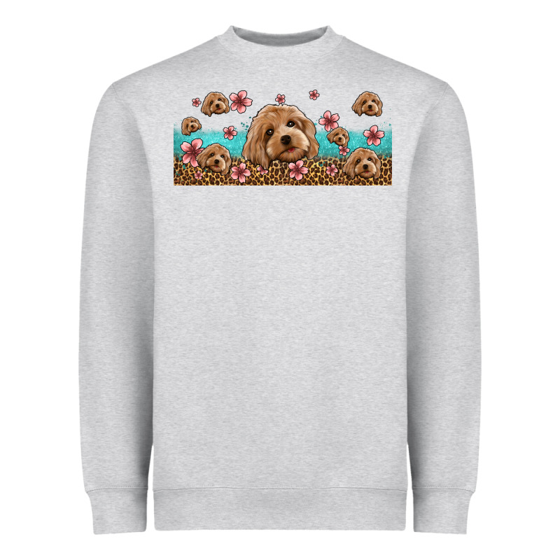 Floral Cockapoo Heavyweight Sweatshirt by Jasminsmagicworld | Teevron