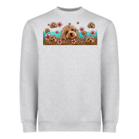 Heather Grey floral cockapoo Heavyweight Sweatshirt - Jasminsmagicworld