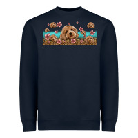 Navy floral cockapoo Heavyweight Sweatshirt - Jasminsmagicworld