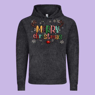 Merry Christmas Raindeerr Vintage Hoodie Designed By Maliassmallbusiness