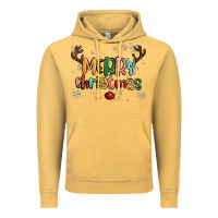Vintage Mustard merry christmas raindeerr Vintage Hoodie - MaliasSmallBusiness