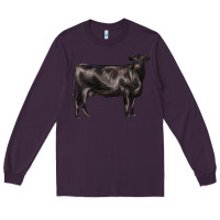 Plum black angus cow Long Sleeve Tee - LillyAllenDesigns