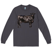 Smoke black angus cow Long Sleeve Tee - LillyAllenDesigns