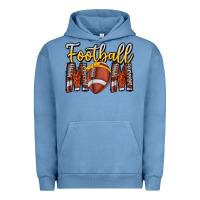 Pigment Pebble Blue Football Mom Urban Hoodie - CowhideDigitalArt